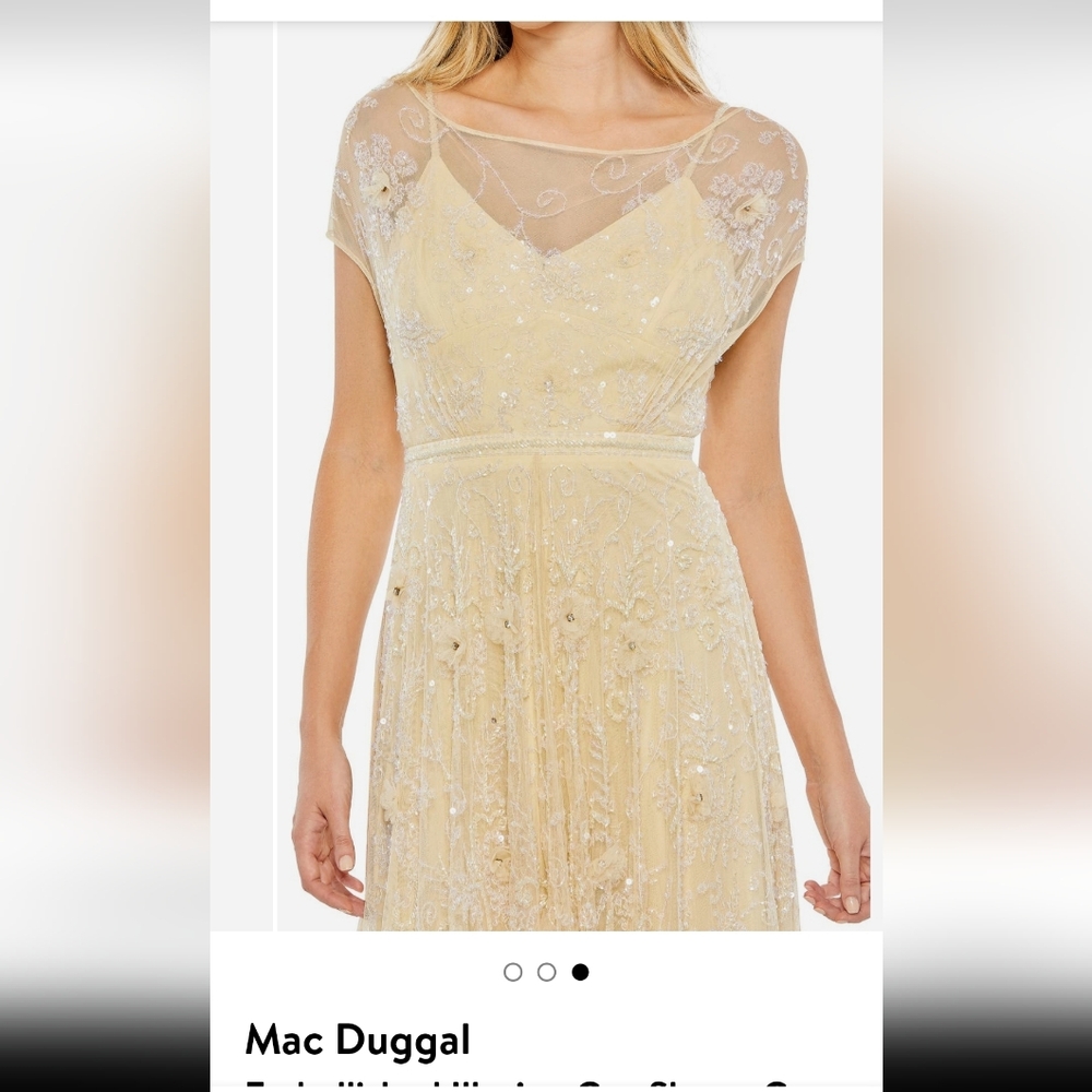 Elegant Yellow Macdougal Embellished Dress